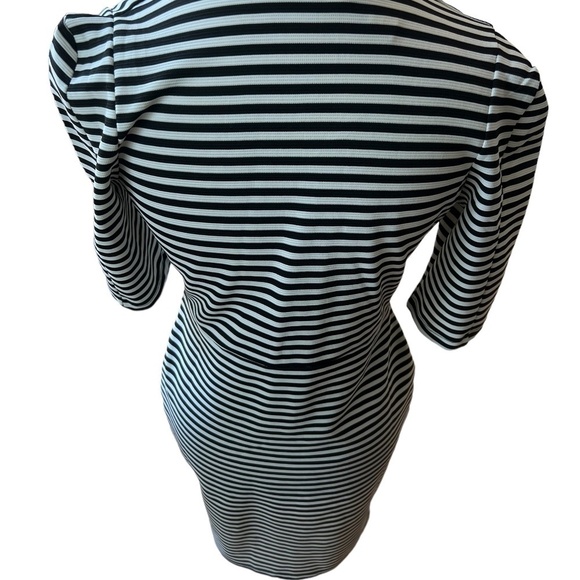 LeShop Women's STRIPED BODYCON DRESS MINI SIZE LARGE - Picture 3 of 5